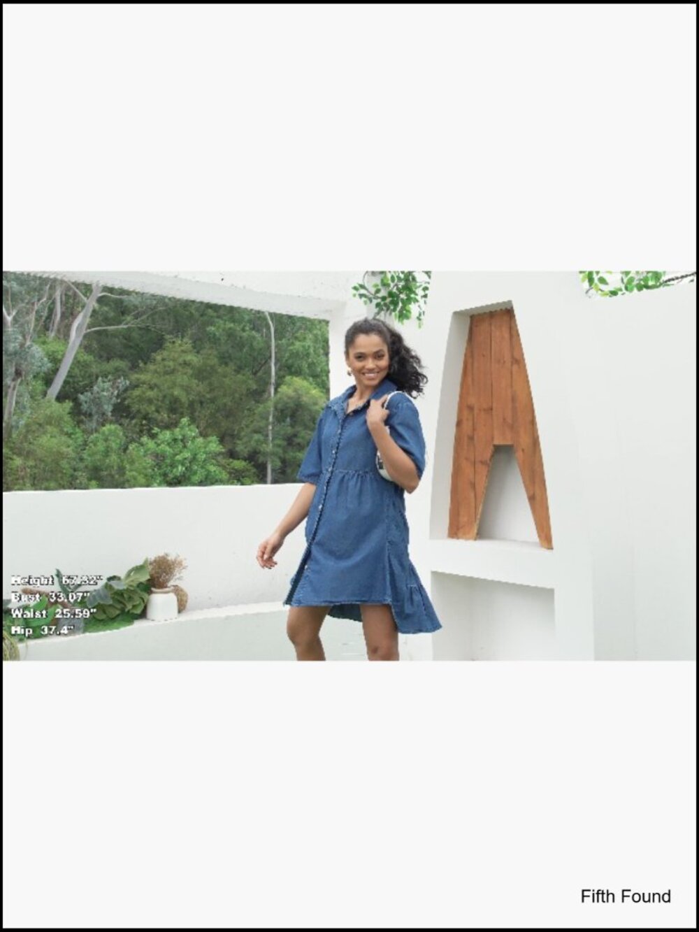 Button Down Ruffle Tiered Jean Dress Babydoll Denim Mini - Picture 7 of 7